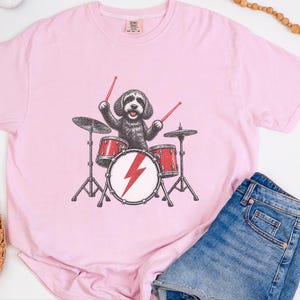 Camiseta de baterista Cockapoo, presente para amante de rock, camiseta de bateria, presente para pai de Cockapoo, camiseta de músico de rock imagem 5