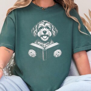 Schnoodle Reading Shirt, Bookish Dog Tee, Schnoodle Mom Gift, Dog Lover Book Shirt, Library Reader Tee image 9