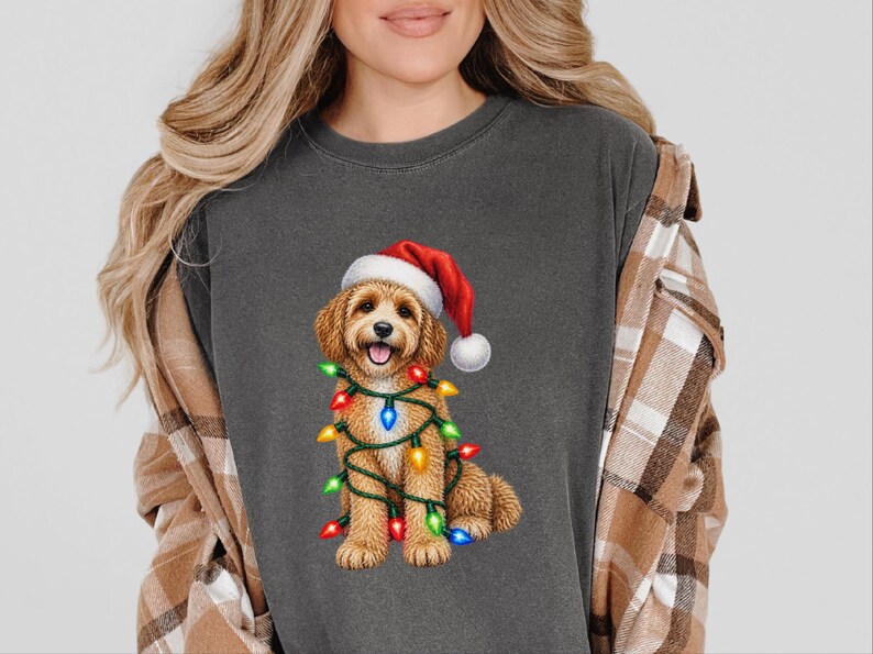 Christmas Cavapoo Shirt, Cavapoo Mom Gift, Holiday Puppy Tee, Cavapoo Christmas Sweatshirt, Dog Christmas Gift image 7