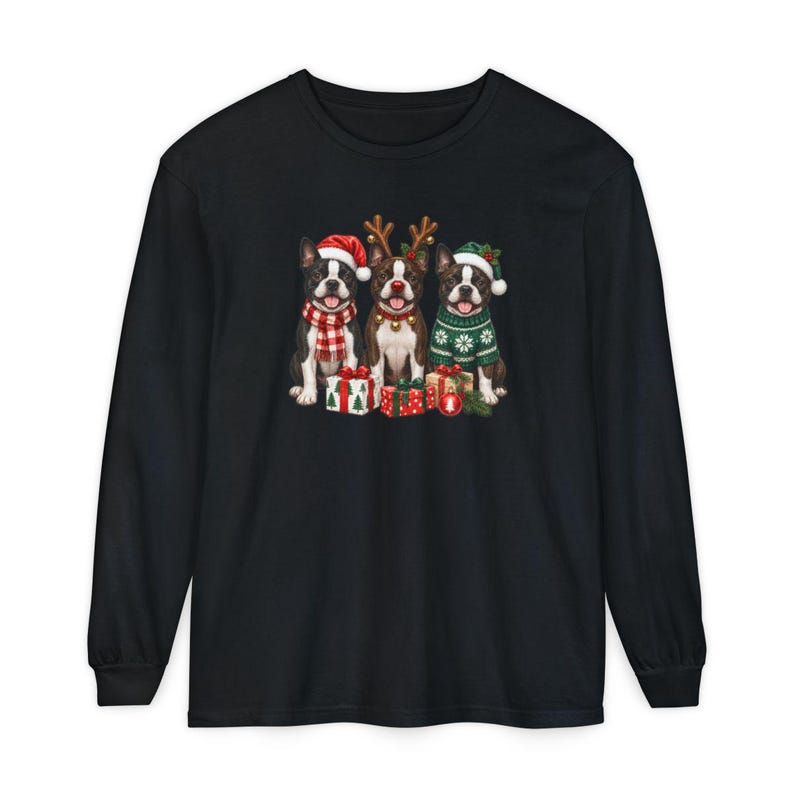 Boston Terrier Christmas Shirt, Dog Christmas Shirt, Boston Terrier Gift, Christmas Pet Shirt, Santa Dog Shirt, Holiday Dog Tee image 13