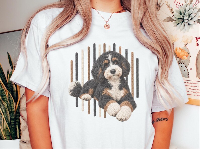 Bernedoodle shirt, cadeau voor Bernedoodle-moeder, driekleurige Bernedoodle, Doodle hondenshirt, cadeau voor Bernedoodle-eigenaar afbeelding 5