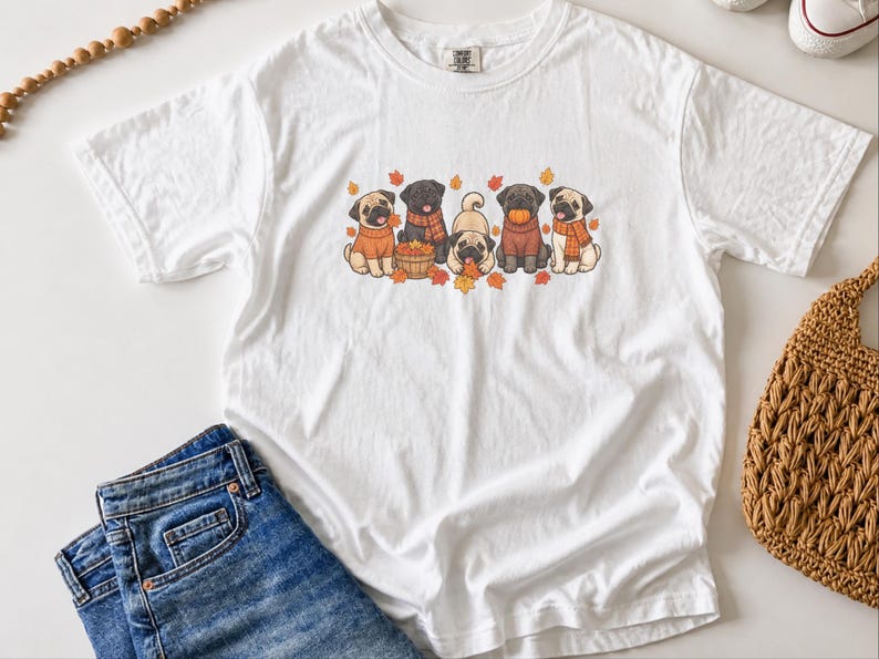 Autumn Dog Shirt, Pug Lover Gift, Pug Mom Sweatshirt, Fall Dog Lover Gift, Pug Dog Shirt, Cute Pug Tee image 5
