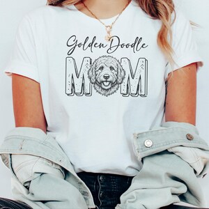 Golden Doodle mamma-tröja, lockig hundmamma-tröja, Goldendoodle-älskare-tröja, hundägare-presenter för husdjursälskare, rolig unik hund-t-shirt för kvinnor bild 3