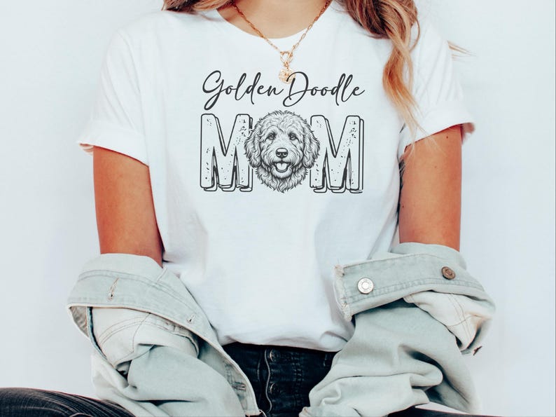 Golden Doodle mamma-tröja, lockig hundmamma-tröja, Goldendoodle-älskare-tröja, hundägare-presenter för husdjursälskare, rolig unik hund-t-shirt för kvinnor bild 3