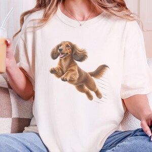 Camiseta de perro salchicha, regalo para papá de perro salchicha, camiseta de perro salchicha de pelo largo, camiseta para mamá de perro salchicha, regalo para amantes de los perros salchicha, camiseta divertida de perro salchicha imagen 4
