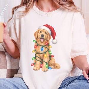 Camiseta navideña de Golden Retriever, regalo navideño para amantes de los perros, sudadera festiva para cachorros, regalo navideño para perros, camiseta de Retriever imagen 8