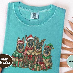 German Shepherd Christmas Shirt, Holiday Dog Lover Gift, Festive Gsd Mom Sweatshirt, Christmas Pet Tee, German Shepherd Owner Present image 8