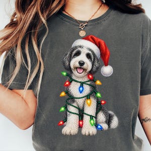 Sudadera navideña para Sheepadoodle, camiseta navideña para perros, regalo navideño para perros, regalo navideño para mamás perrunas, regalo para Sheepadoodle imagen 6