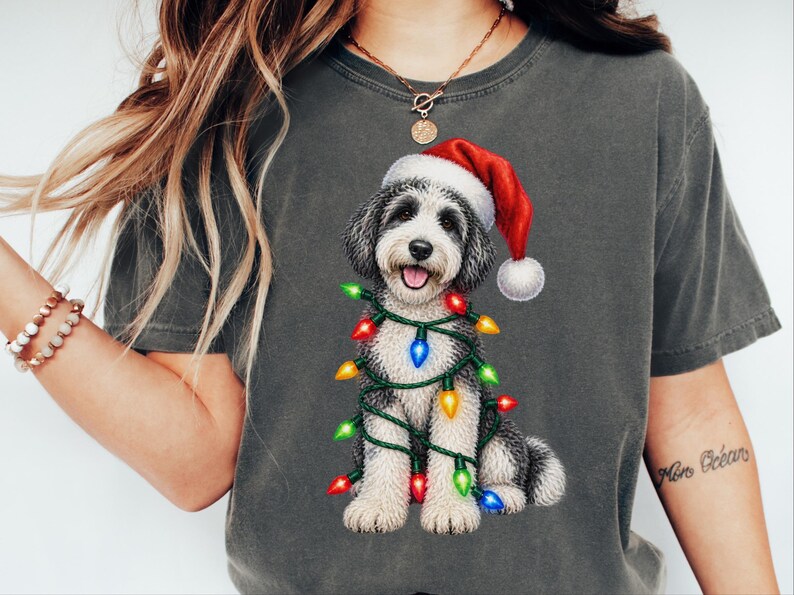 Sudadera navideña para Sheepadoodle, camiseta navideña para perros, regalo navideño para perros, regalo navideño para mamás perrunas, regalo para Sheepadoodle imagen 6