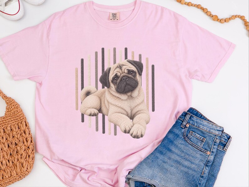 Camiseta de perro carlino, regalo para amantes de los carlinos, camiseta con estampado de cachorro adorable, camiseta para mamás carlinos, camiseta con retrato de perro, camiseta para papás carlinos, ropa para amantes de las mascotas imagen 1
