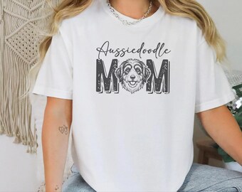 Aussiedoodle Mom Tee Doodle Owner Gift Vintage Distressed Dog Art