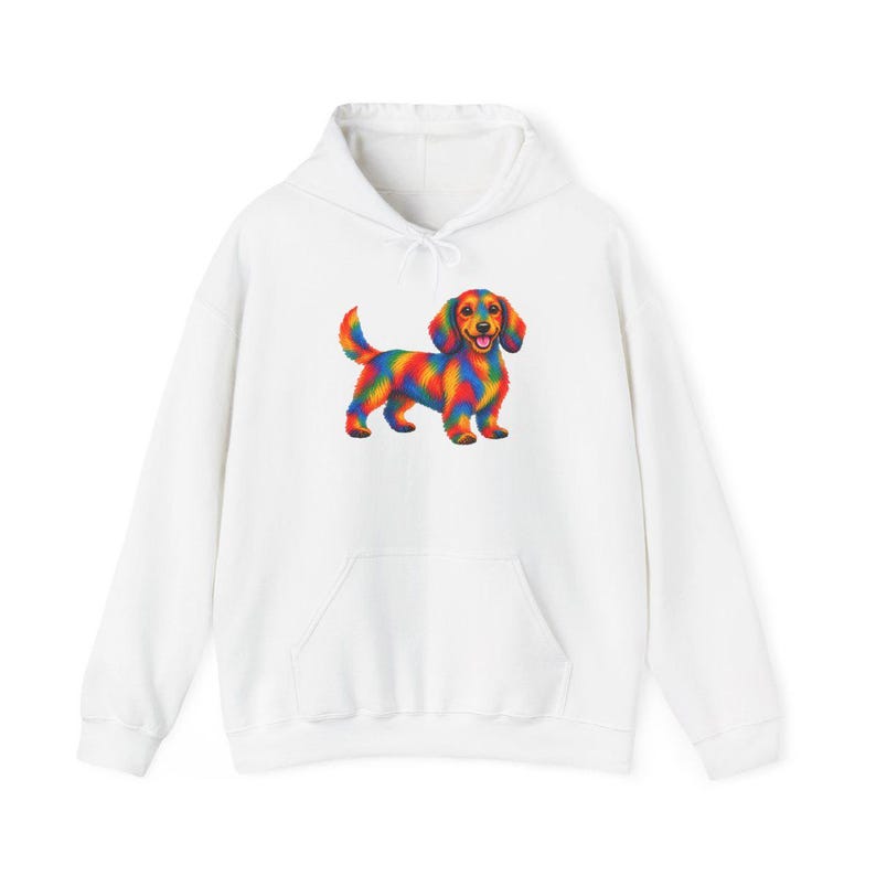 Dachshund Shirt, Rainbow Dog Gift, Colorful Wiener Dog Tee, Doxie Lover Graphic, Sausage Dog Art Shirt, Puppy Owner Present image 12