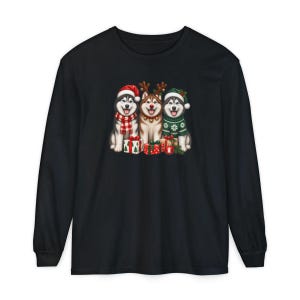 Husky Christmas Sweatshirt, Siberian Husky Holiday Gift, Dog Lover Winter Shirt, Festive Puppy Crewneck, Husky Mom Present image 13