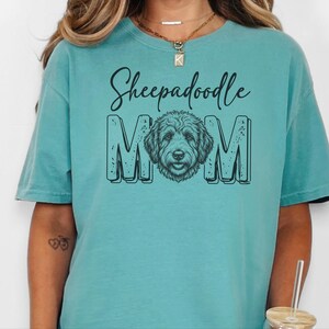 Comfort Colors Sheepadoodle Mom 1717 Tee, Doodle Mama Gift, Sheepadoodle Lover Gift, Retro Dog Shirt, New Dog Mom Gift, Doodle Dog Art image 7