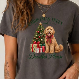 Kerstshirt voor honden, kerstcadeau voor Labradoodles, kerstbomen en doodles, trui voor hondenmoeders, T-shirt voor Labradoodle-liefhebbers, feestelijke top voor huisdiereigenaren afbeelding 8