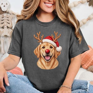 Christmas Dog Shirt, Yellow Lab Gift, Holiday Dog Sweater, Lab Mom Sweatshirt, Santa Paws Christmas image 6