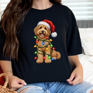 Labradoodle Christmas Shirt, Holiday Pet Shirt, Christmas Dog Mom, Labradoodle Gift, Christmas Lights Tee, Dog Lover Christmas Gift image 6