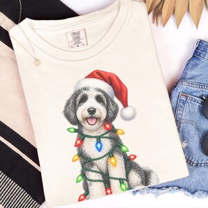 Sudadera navideña para Sheepadoodle, camiseta navideña para perros, regalo navideño para perros, regalo navideño para mamás perrunas, regalo para Sheepadoodle imagen 8