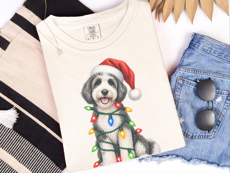 Sudadera navideña para Sheepadoodle, camiseta navideña para perros, regalo navideño para perros, regalo navideño para mamás perrunas, regalo para Sheepadoodle imagen 8