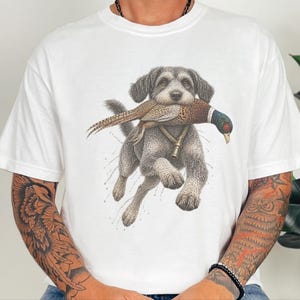 Schnoodle Hunting Shirt, Pheasant Hunter Gift, Upland Hunting Tee, Bird Dog Shirt, Outdoorsman Gift image 8