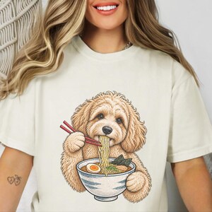 Maltipoo Ramen Shirt, Ramen Lover Gift, Foodie Dog T Shirt, Noodle Lover Tee, Japanese Food Shirt image 4