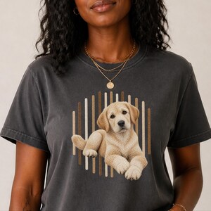 Yellow Lab Shirt, Labrador Retriever Gift, Cute Dog Lover Tee, Retriever Owner Present, Puppy Art Shirt image 7