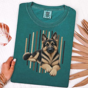 T-shirt met Duitse Herder-hond, cadeau voor Duitse Herder-moeder, T-shirt voor liefhebbers van Duitse Herders, cadeau voor hondengeleider, kleding voor hondenbezitters afbeelding 7