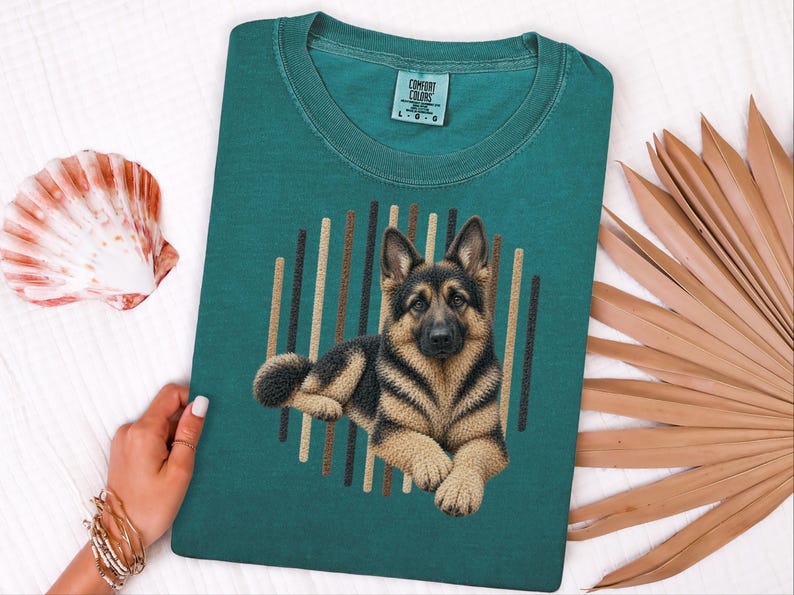 T-shirt met Duitse Herder-hond, cadeau voor Duitse Herder-moeder, T-shirt voor liefhebbers van Duitse Herders, cadeau voor hondengeleider, kleding voor hondenbezitters afbeelding 7