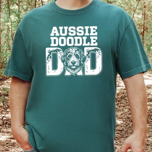 Comfort Colors Aussiedoodle Dad T-Shirt, Funny Retro Dog Lover Graphic Tee, Vintage Doodle Pet Parent Gift Idea, Best Dog Dad Apparel image 7