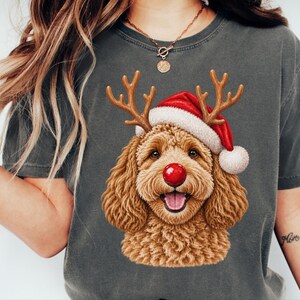 Maglietta natalizia con Cockapoo, regalo di Natale per amanti dei Cockapoo, felpa per cani per le feste, maglietta per la mamma di un Cockapoo, regalo festivo per gli amanti dei cani immagine 8