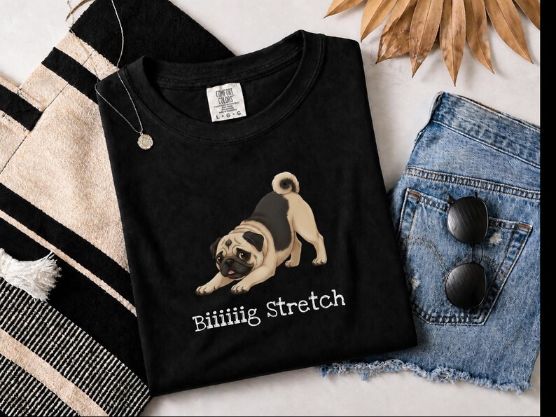 Comfort Colors Funny Pug Tee Biiiiig Stretch, Kawaii Dog Shirt, Fawn Pug Owner Gift, Pet Parent Present, Gifts for Dog Moms and Dads image 1