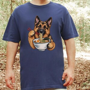 German Shepherd Ramen Shirt, Ramen Lover Gift, Funny Dog Tee, Japanese Food Shirt, Shepherd Dog Lover Gift, Noodle Lover Sweatshirt image 4