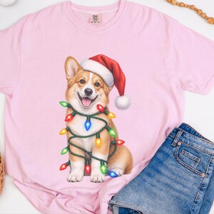 Kersttrui met Corgi-print, kerstshirt voor honden, kerstcadeau voor Corgi's, T-shirt voor hondenliefhebbers, cadeau voor Corgi-moeders afbeelding 3