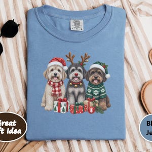 Christmas Schnoodle Sweatshirt, Schnoodle Mom Gift, Festive Dog Crewneck, Holiday Pet Lover Shirt, Schnoodle Dad Present image 5