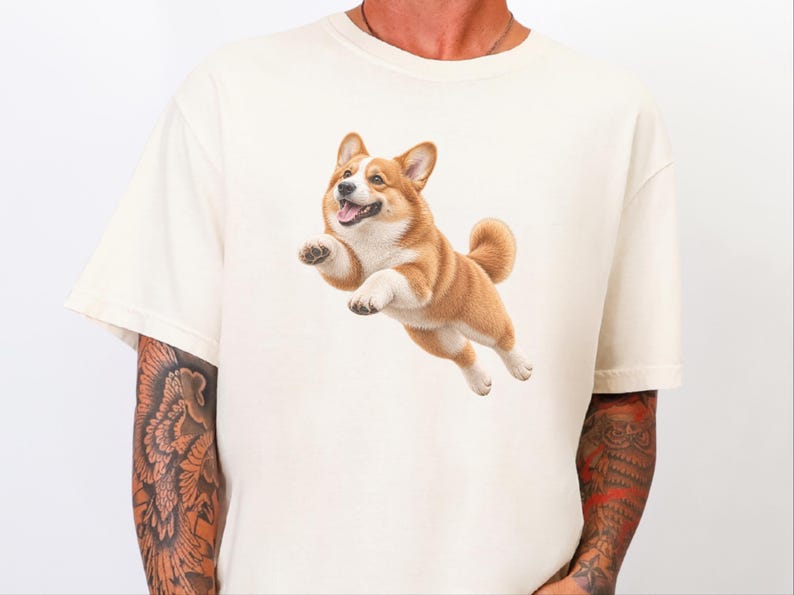 Camiseta con estampado de Corgi, regalo para mamás de Corgi, camiseta de Corgi galés de Pembroke, camiseta para amantes de los perros, camiseta de cachorro de Corgi feliz, regalo para dueños de Corgi imagen 6