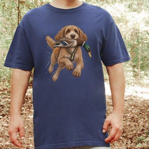 Duck Hunter Shirt, Cockapoo Dog Lover Gift, Waterfowl Hunting Tee, Mallard Duck Art, Outdoorsman Apparel image 1
