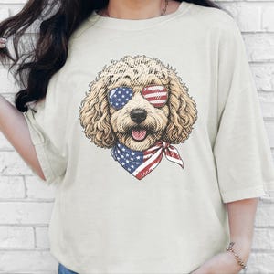 Comfort Colors Patriotic Maltipoo Dog Mom Shirt, 4th of July American Dog Lover Tee, USA Independence Day Maltipoo Owner T-Shirt imagen 11