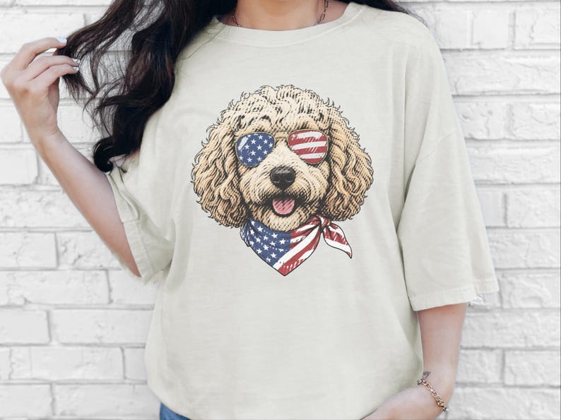 Comfort Colors Patriotic Maltipoo Dog Mom Shirt, 4th of July American Dog Lover Tee, USA Independence Day Maltipoo Owner T-Shirt imagen 11