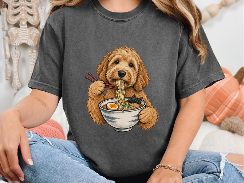 Goldendoodle Shirt, Golden Doodle Gift, Ramen Lover Tee, Japanese Food Shirt, Dog Mom Gift, Foodie Humor T-shirt, Ramen Noodles Japan image 7