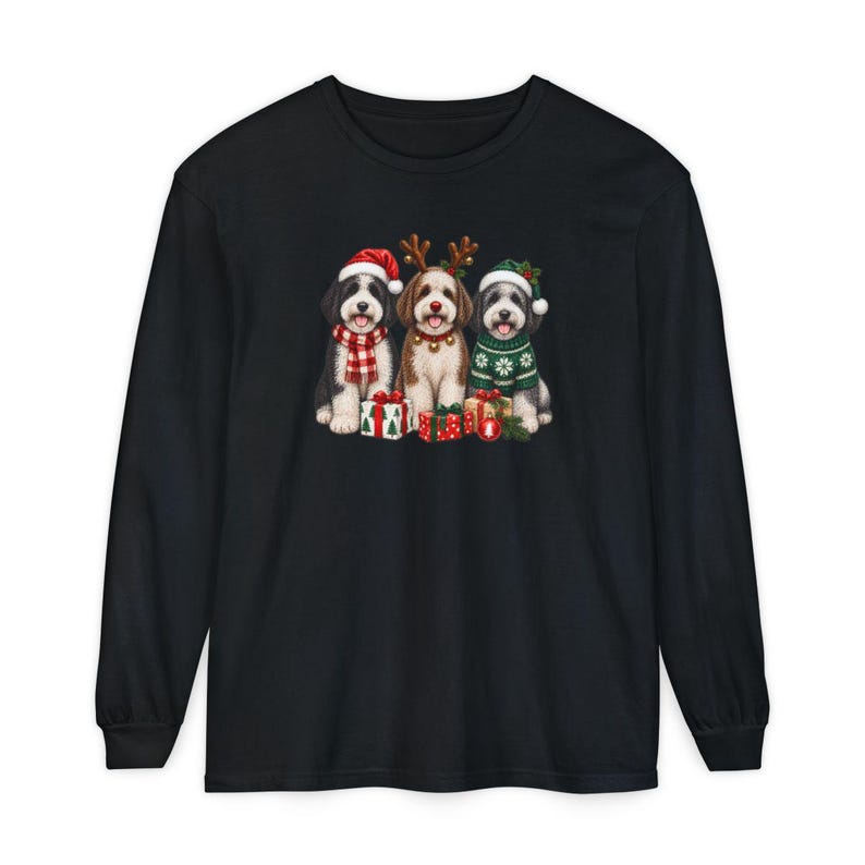 Sheepadoodle Christmas Sweatshirt, Christmas Pet Shirt, Sheepadoodle Gift, Christmas Dogs Shirt, Dog Lover Christmas Gift, Puppy Sweatshirt image 13