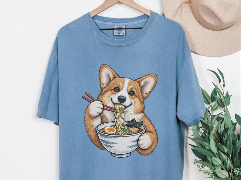 Corgi Shirt, Corgi Lover Gift, Ramen Lover T Shirt, Japanese Food Tee, Corgi Mom Shirt, Dog Humor Shirt image 7