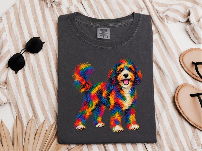 Bernedoodle-Shirt, Geschenkidee für Bernedoodle-Mama, Bunte Hunde-Motive, Doodle-Hunde-T-Shirt, Geschenkidee für Bernedoodle-Besitzer Bild 6