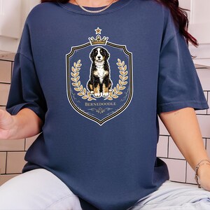 Comfort Colors Bernedoodle Tee Royal Crest Dog Art, Doodle Dog Owner Shirt, Bernedoodle Mom Dad Gift, Canine Lover Tee, Doodle Dog Gift image 11