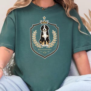 Comfort Colors Bernedoodle Tee Royal Crest Dog Art, Doodle Dog Owner Shirt, Bernedoodle Mom Dad Gift, Canine Lover Tee, Doodle Dog Gift image 2