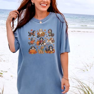 Herbstliches Bernedoodle-Shirt, Geschenk für Bernedoodle-Mama, Herbstliches Hunde-T-Shirt, Kürbis-Sweatshirt, Geschenk für Doodle-Liebhaber Bild 4
