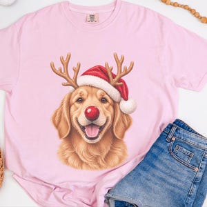 Weihnachtsshirt mit Golden Retriever-Motiv, festliches Hunde-Sweatshirt, Geschenk für Golden-Retriever-Mamas, Pullover mit Welpen-Ausschnitt, Weihnachtsshirt für Hundeliebhaber Bild 6