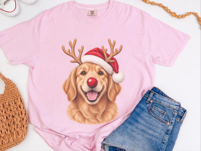 Weihnachtsshirt mit Golden Retriever-Motiv, festliches Hunde-Sweatshirt, Geschenk für Golden-Retriever-Mamas, Pullover mit Welpen-Ausschnitt, Weihnachtsshirt für Hundeliebhaber Bild 6