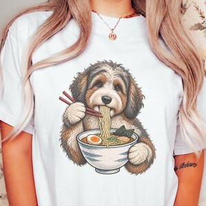 Ramen-tröja för japansk matälskare, rolig nudelhundtröja, ramen-skål med grafisk design bild 1