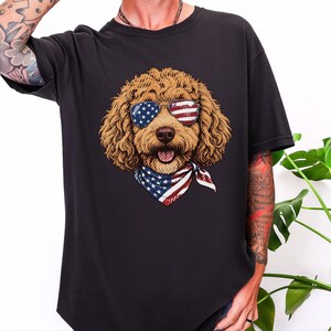 Comfort Colors Cavapoo Mom Shirt, Patriotic Dog Shirt, Cavapoo Owner Gift, American Flag Tee, USA Puppy Apparel, Red White Blue Top image 7