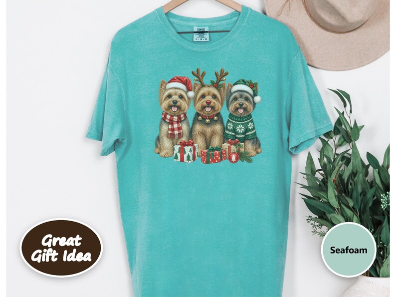 Christmas Yorkie Sweatshirt, Yorkie Mom Gift, Holiday Dog Crewneck, Festive Puppy Jumper, Yorkie Lover Apparel image 8